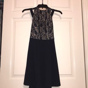 Teeze Me Navy And Nude Lace dress